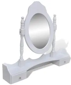 vidaXL Dressing Table with Mirror and Stool 7 Drawers White
