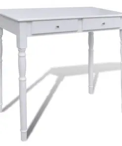 vidaXL Dressing Table with 3-in-1 Mirror and Stool 2 Drawers White