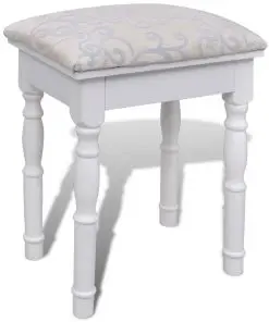 vidaXL Dressing Table with 3-in-1 Mirror and Stool 2 Drawers White