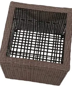 vidaXL Garden Square Planter Set 3 Pieces Rattan Brown