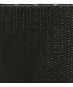 Garden Rectangle Rattan Planter Set Black