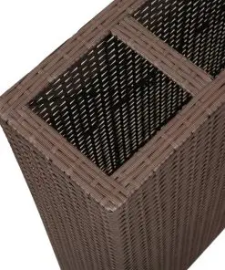 Garden Rectangle Rattan Planter Set Brown