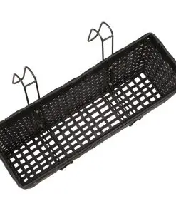 vidaXL Balcony Trapezoid Rattan Planter 2 pcs Black