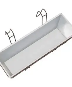 Balcony Trapezoid Rattan Planter Set 50 cm 2 pcs Brown