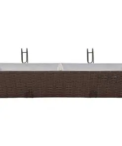 Balcony Trapezoid Rattan Planter Set 80 cm 2 pcs Brown