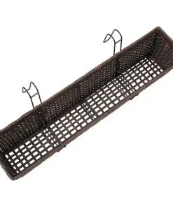 Balcony Trapezoid Rattan Planter Set 80 cm 2 pcs Brown