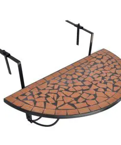 vidaXL Hanging Balcony Table Terracotta Mosaic