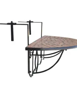 vidaXL Hanging Balcony Table Terracotta Mosaic