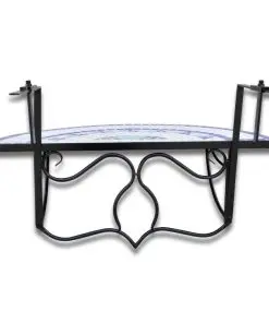 vidaXL Hanging Balcony Table Blue and White Mosaic