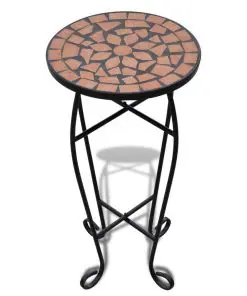 Mosaic Side Table Plant Table Terracotta