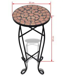 Mosaic Side Table Plant Table Terracotta