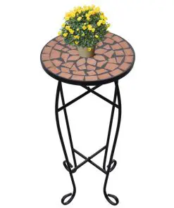 Mosaic Side Table Plant Table Terracotta