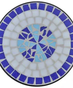 vidaXL Mosaic Plant Table Blue and White