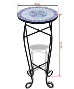 vidaXL Mosaic Plant Table Blue and White
