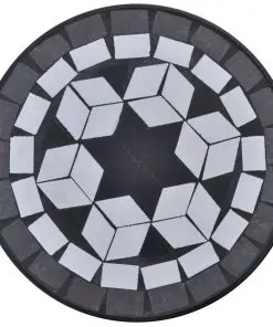 vidaXL Mosaic Plant Table Black and White