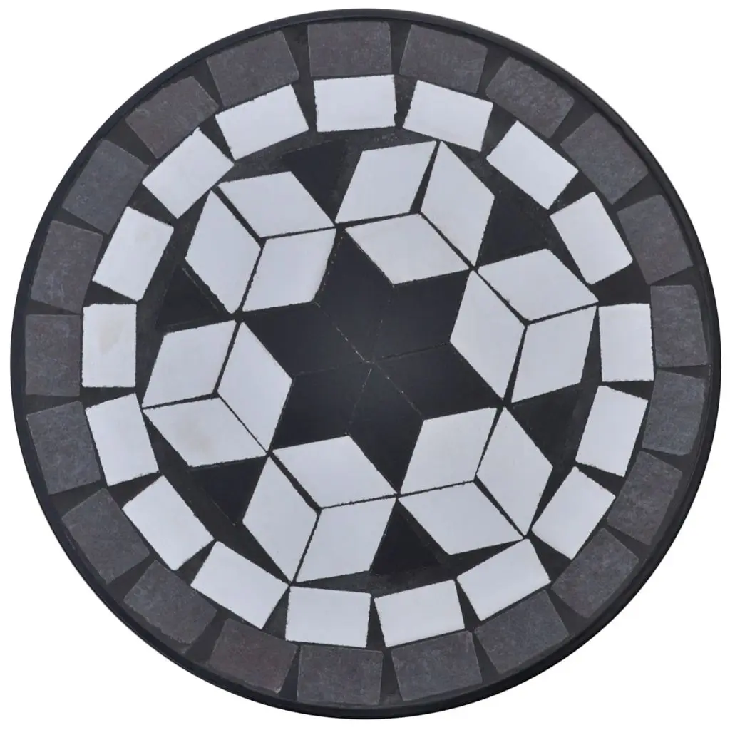 vidaXL Mosaic Plant Table Black and White