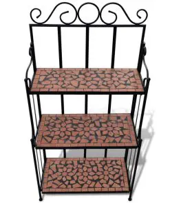 vidaXL Mosaic Plant Stand Terracotta