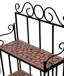 vidaXL Mosaic Plant Stand Terracotta