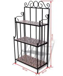 vidaXL Mosaic Plant Stand Terracotta