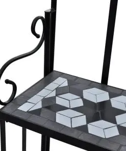 Plant Stand Plant Display Black White Mosaic Pattern
