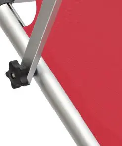 vidaXL Folding Sun Lounger with Roof Aluminium and Textilene Red