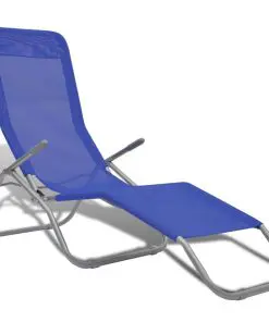 vidaXL Sun Loungers 2 pcs Steel Frame and Textilene Blue