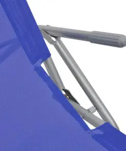 vidaXL Sun Loungers 2 pcs Steel Frame and Textilene Blue