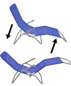 vidaXL Sun Loungers 2 pcs Steel Frame and Textilene Blue
