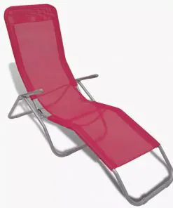vidaXL Sun Loungers 2 pcs Steel Frame and Textilene Red