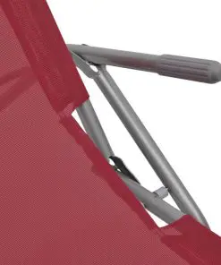 vidaXL Sun Loungers 2 pcs Steel Frame and Textilene Red