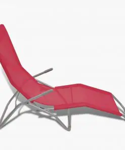 vidaXL Sun Loungers 2 pcs Steel Frame and Textilene Red