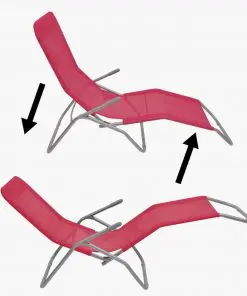 vidaXL Sun Loungers 2 pcs Steel Frame and Textilene Red