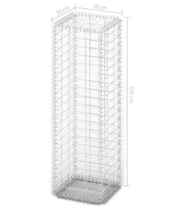 vidaXL Gabion Basket with Lids Galvanised Wire 100x30x30 cm