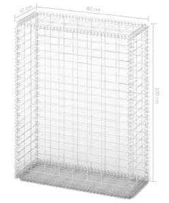 vidaXL Gabion Basket with Lids Galvanised Wire 100x80x30 cm
