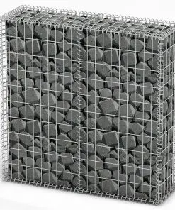 vidaXL Gabion Basket with Lids Galvanised Wire 100 x 100 x 30 cm