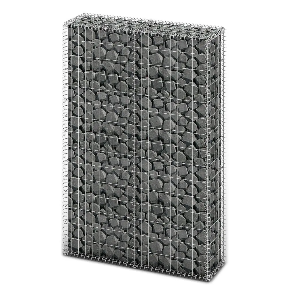 vidaXL Gabion Basket with Lids Galvanised Wire 150x100x30 cm
