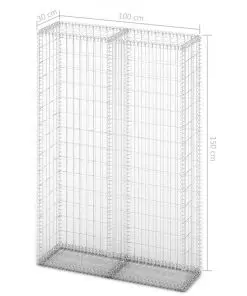 vidaXL Gabion Basket with Lids Galvanised Wire 150x100x30 cm