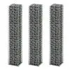 vidaXL Gabion Set 3 pcs Galvanised Wire 25x25x150 cm vidaXL Gabion Set 3 pcs Galvanised Wire 25x25x150 cm