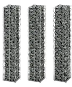vidaXL Gabion Set 3 pcs Galvanised Wire 25x25x150 cm