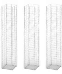 vidaXL Gabion Set 3 pcs Galvanised Wire 25x25x150 cm