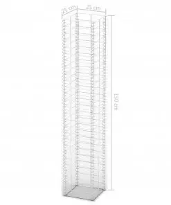 vidaXL Gabion Set 3 pcs Galvanised Wire 25x25x150 cm