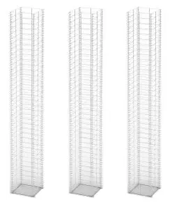 vidaXL Gabion Set 3 pcs Galvanised Wire 25x25x197 cm