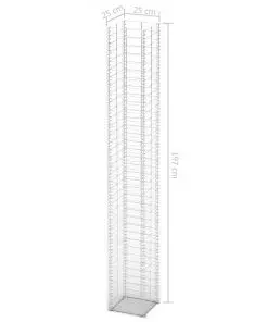 vidaXL Gabion Set 3 pcs Galvanised Wire 25x25x197 cm