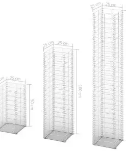 vidaXL 3 Piece Gabion Set Galvanised Wire
