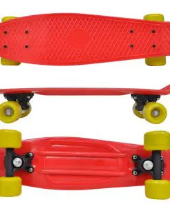 Retro Skateboard with Red Top Yellow Wheels 6.1″