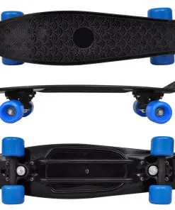 Retro Skateboard with Black Top Blue Wheels 6,1″