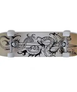 vidaXL Oval Shape Skateboard 9 Ply Maple Dragon Design 8″