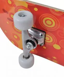 vidaXL Oval Shape Skateboard 9 Ply Maple Fire Design 8″