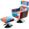 vidaXL TV Armchair with Patchwork Design Fabric