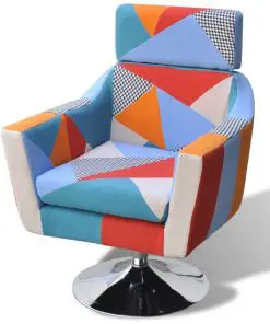 vidaXL TV Armchair with Patchwork Design Fabric